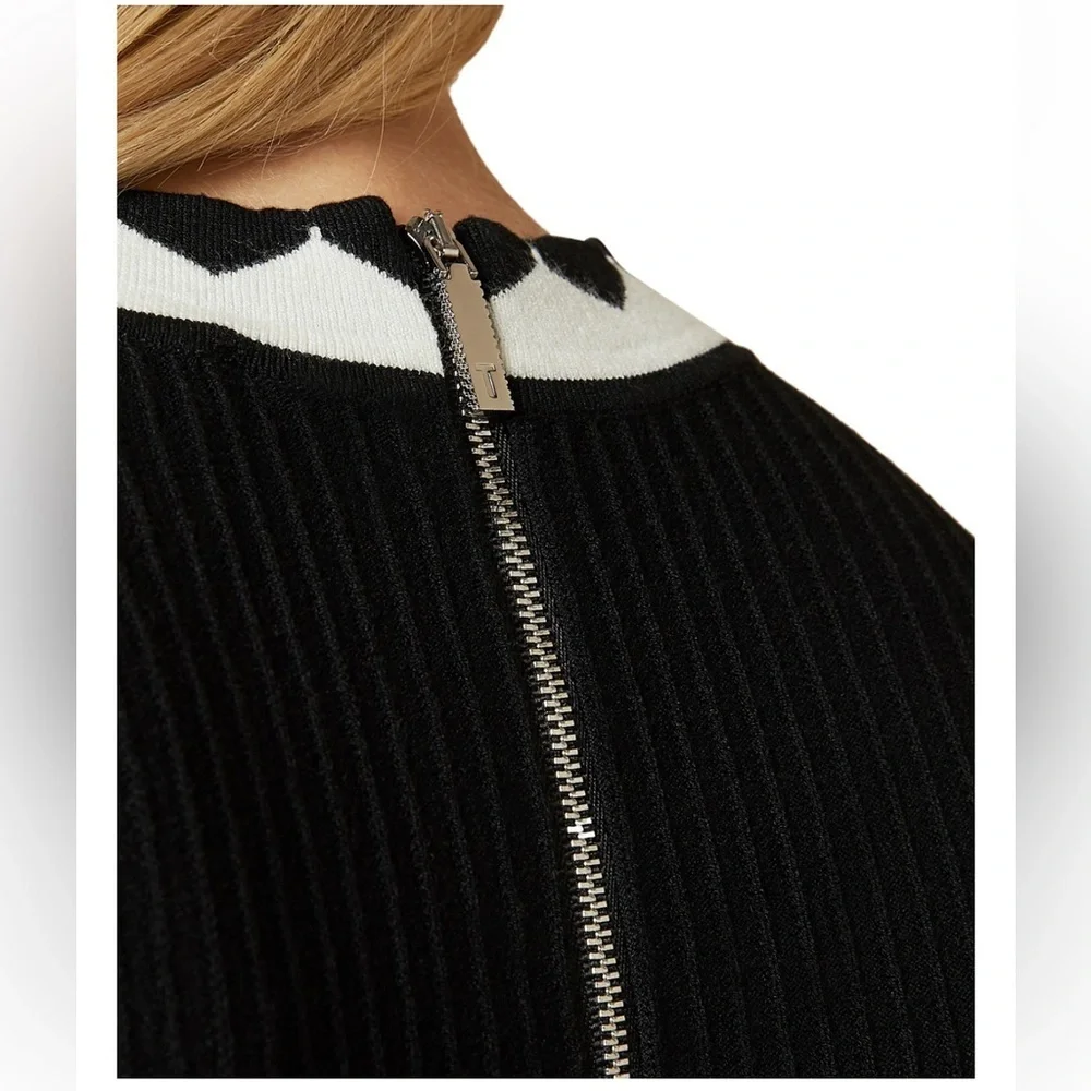 Ted Baker Carmann Knit Skater Black and White Dress Size 2